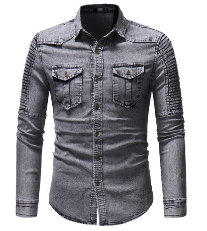 Long sleeve camouflage denim jacket