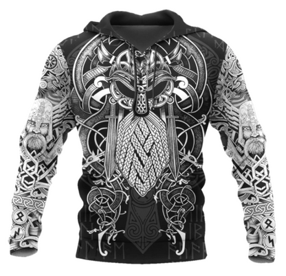 Viking Odin Best Viking Tattoo 3D Hoodies Men Women Hipster Streetwear Outfit