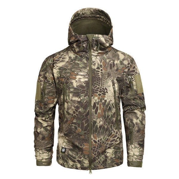 Digital Camouflage Fleece Waterproof And Breathable Mountaineering Suit