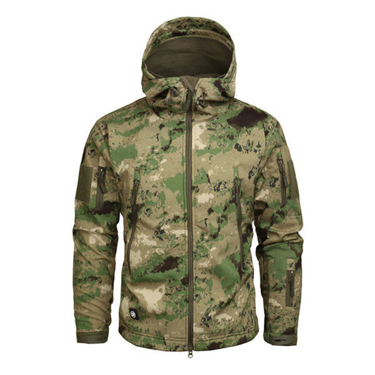 Digital Camouflage Fleece Waterproof And Breathable Mountaineering Suit