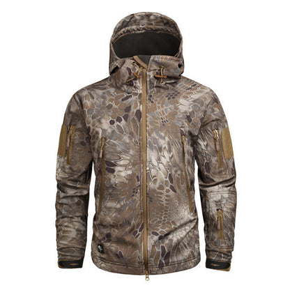 Digital Camouflage Fleece Waterproof And Breathable Mountaineering Suit