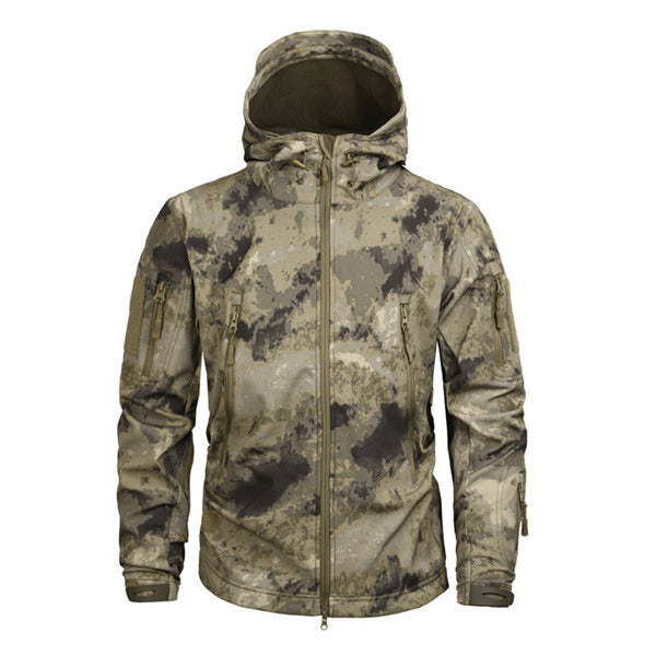 Digital Camouflage Fleece Waterproof And Breathable Mountaineering Suit