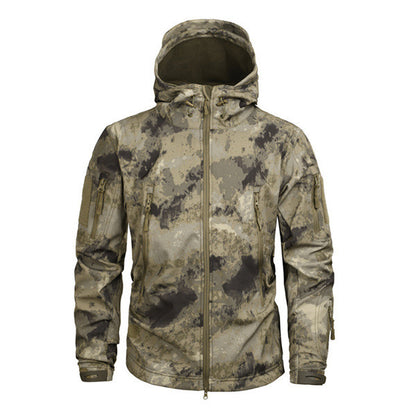 Digital Camouflage Fleece Waterproof And Breathable Mountaineering Suit