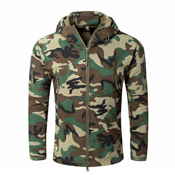 Digital Camouflage Fleece Waterproof And Breathable Mountaineering Suit