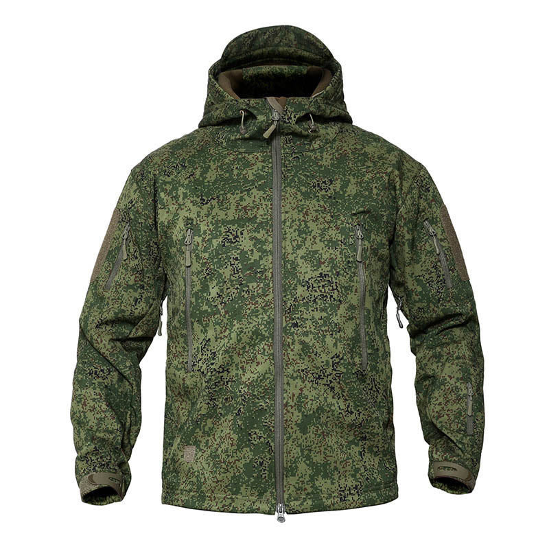 Digital Camouflage Fleece Waterproof And Breathable Mountaineering Suit