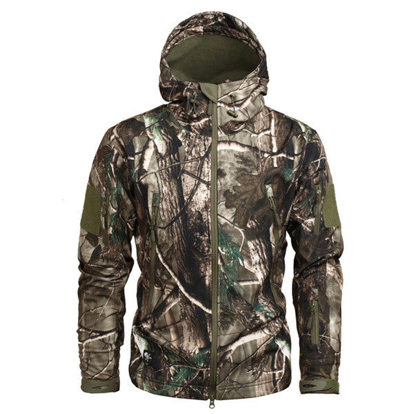 Digital Camouflage Fleece Waterproof And Breathable Mountaineering Suit