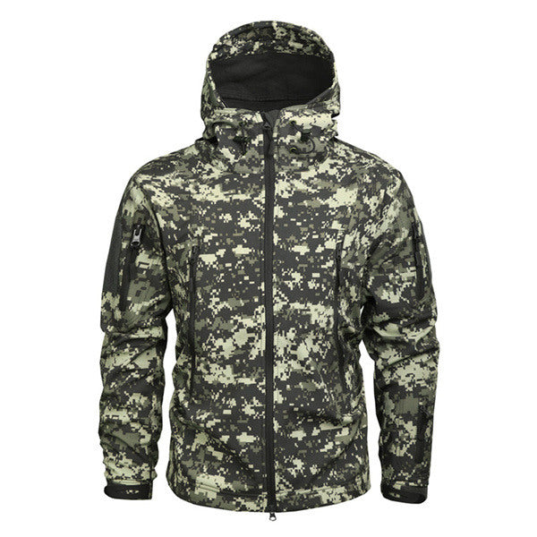 Digital Camouflage Fleece Waterproof And Breathable Mountaineering Suit