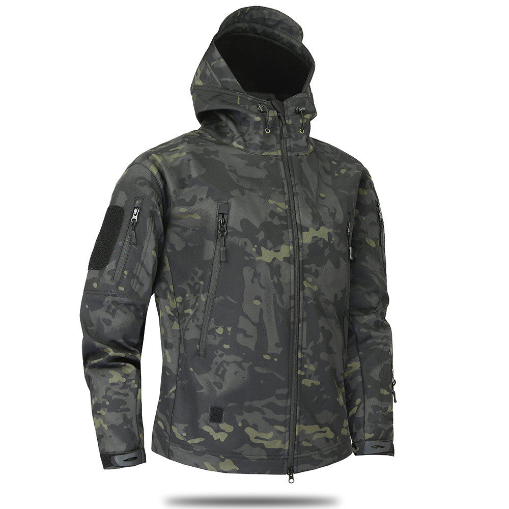 Digital Camouflage Fleece Waterproof And Breathable Mountaineering Suit