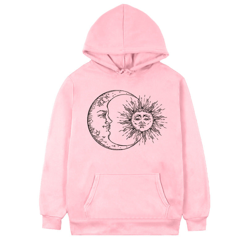 Women's Printed Sun And Moon Hoodie