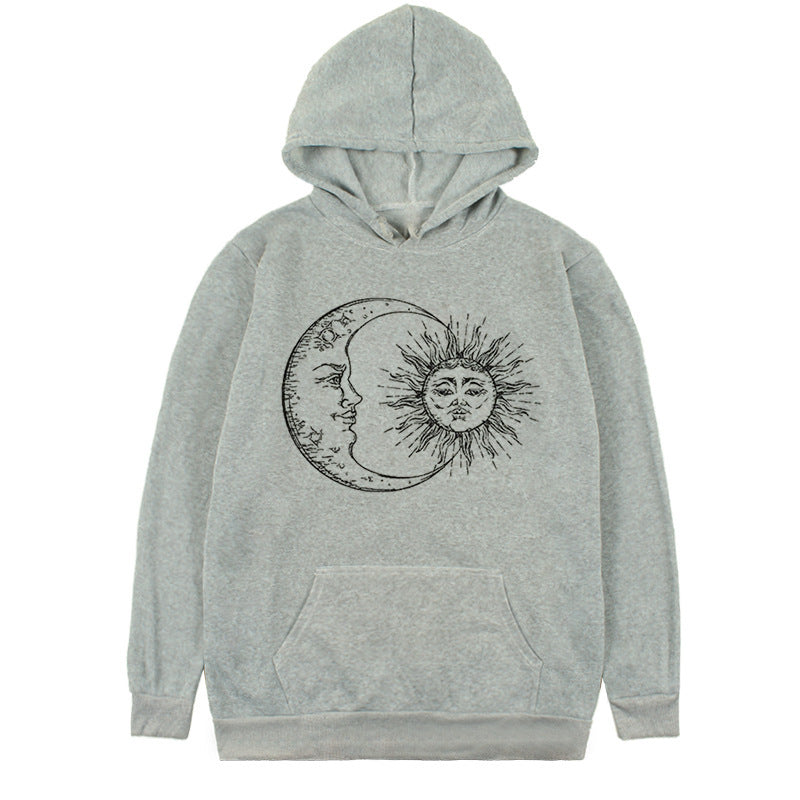 Women's Printed Sun And Moon Hoodie