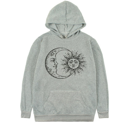 Women's Printed Sun And Moon Hoodie