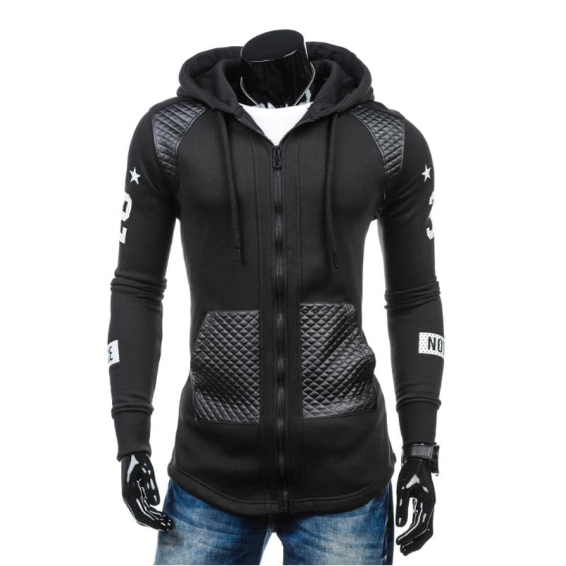 Slim Stitching Patchwork Men's Hoodie