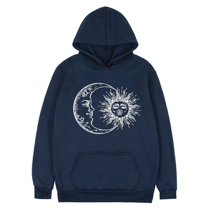 Women's Printed Sun And Moon Hoodie