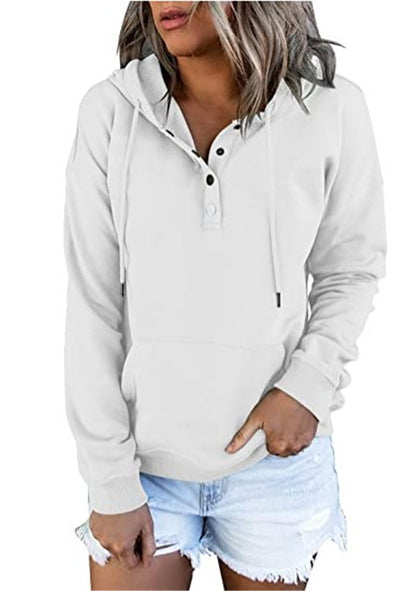 Women's Long-sleeved Hooded Front Eyelet Sweater