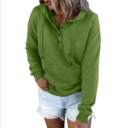 Women's Long-sleeved Hooded Front Eyelet Sweater